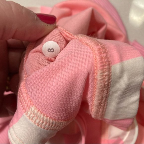LULULEMON Rest Less built in bra tank top pink and white cinch bottom - Picture 8 of 10